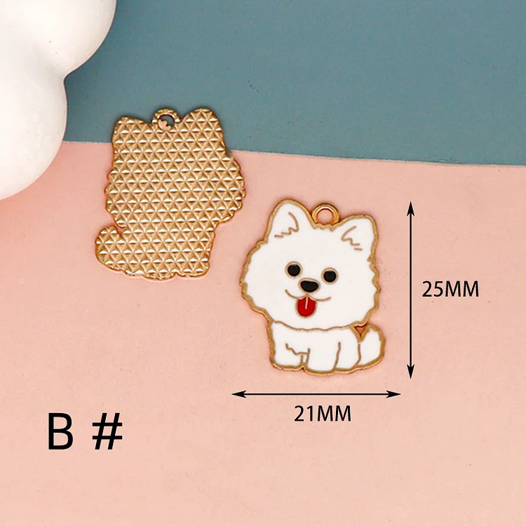 10/30pcs Cartoon Animal Dog Charm Dog Pet Charms Enamel Charm Pendant Bracelet DIY Earring Necklace Key Chain Jewelry Accessories