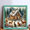 Christmas Cottage-11CT Stamped Cross Stitch 45*45cm/17.72*17.72in