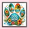 Dog Paw Beach Glass Bead Partial 11CT DIY Stamped Cross Stitch Kits for Beginners Adults Home Decor Cross Stitch Art and Crafts Kits 14.04x14.04in tapestrymarket