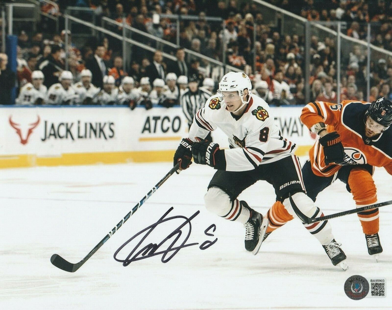 DOMINIK KUBALIK Signed Chicago BLACKHAWKS 8x10 Photo Poster painting with Beckett COA (BAS)