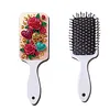 Peintures &agrave; points de diamant, peigne de coussin, perceuse partielle, peignes d&rsquo;art en cristal, peignes de peinture de diamant, cadeau d&rsquo;anniversaire de forme irr&eacute;guli&egrave;re pour femmes et amis (roses &agrave; imprim&eacute; l&eacute;opard)