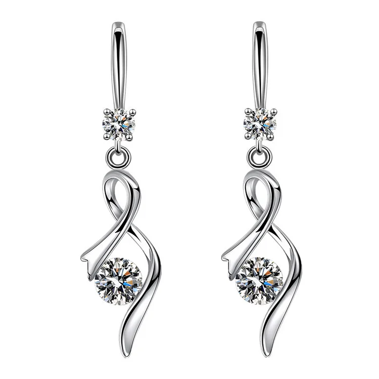 Casual Silver Diamond Plating Earrings  Flycurvy [product_label]