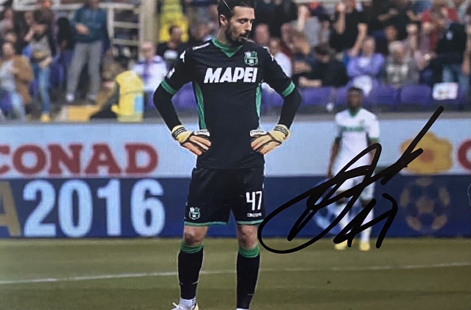 Andrea Consigli Hand Signed Sassuolo 6X4 Photo Poster painting 2