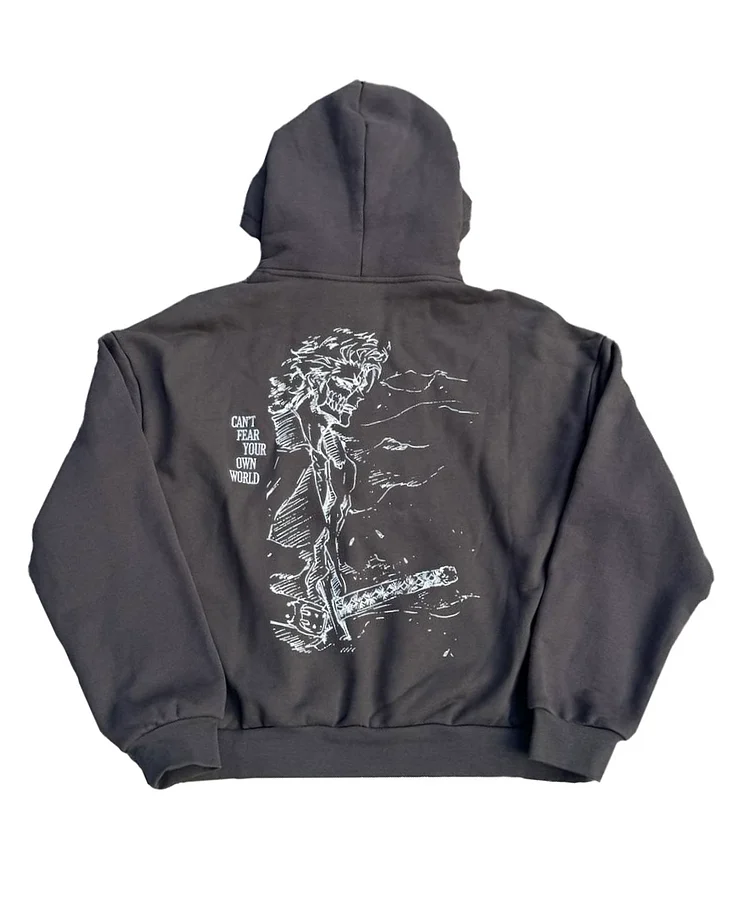 Crimmjow Embroidery Hoodie-Bleac.h