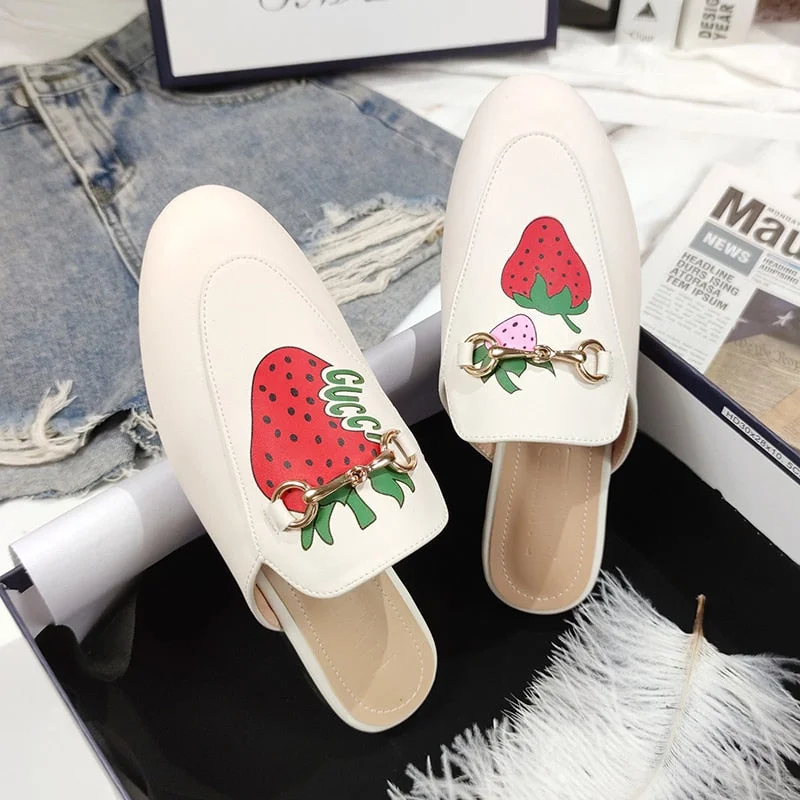 summer new Women's Shoes 2021 Fashion luxury Designer Casual Baotou pattern slippers Flat Muller Shoes Size 41-44 free shipping