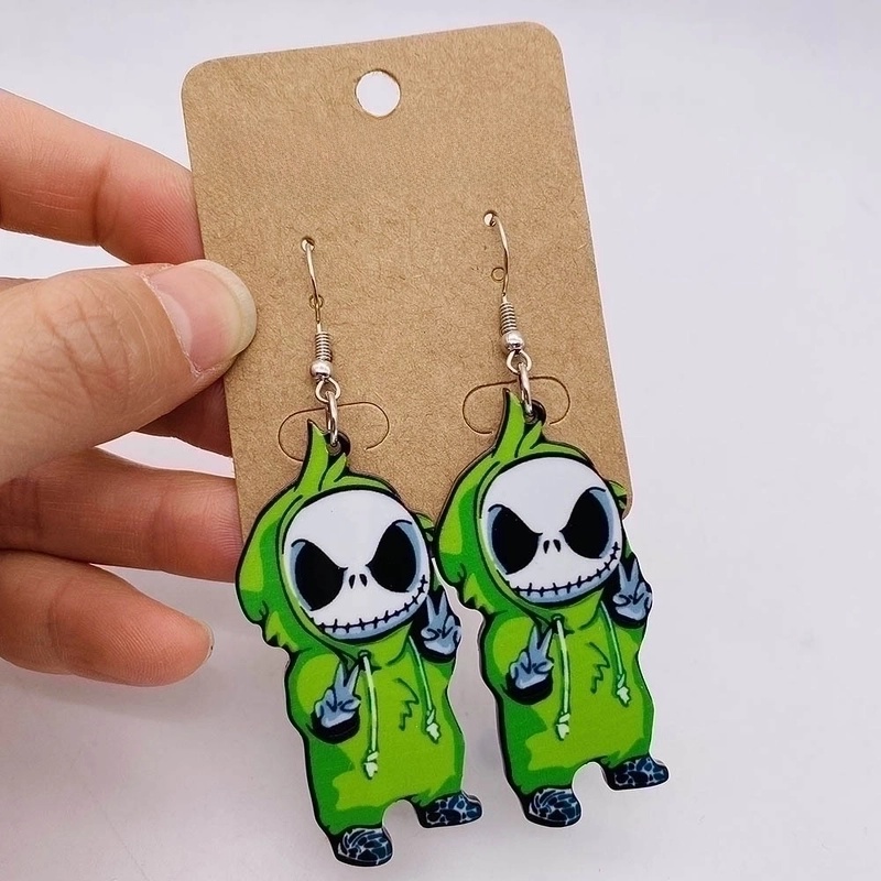 Funny Cartoon Character Ghost Arylic Halloween Women’s Drop Earrings