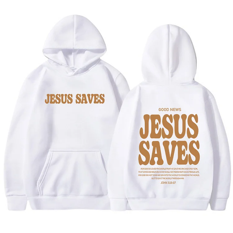 Vintage Jesus Saves Hoodies Christian Apparel Print Oversized Hoodie at Hiphopee