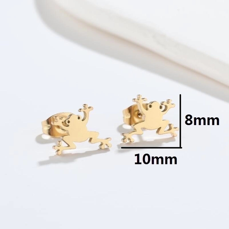 1 Pair Fashion Animal 304 Stainless Steel 18K Gold Plated Ear Studs