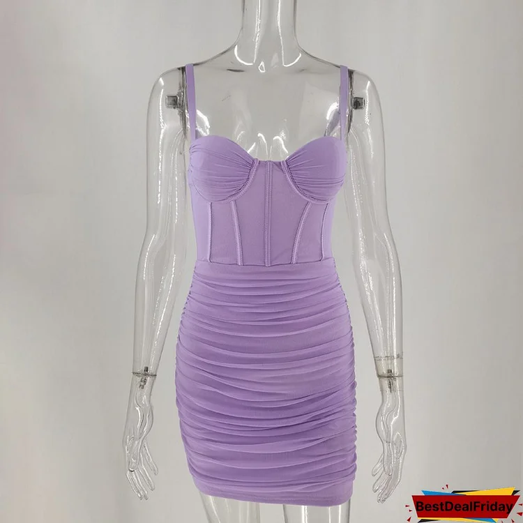 Summer Women Dress Spaghetti Straps Sash Sexy Dress Mini Night Club Party Dresses