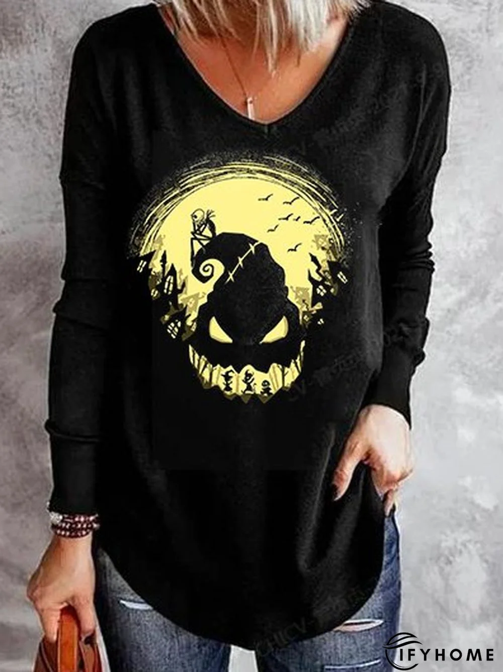 Halloween Casual long Sleeve Tunic T-Shirt | IFYHOME