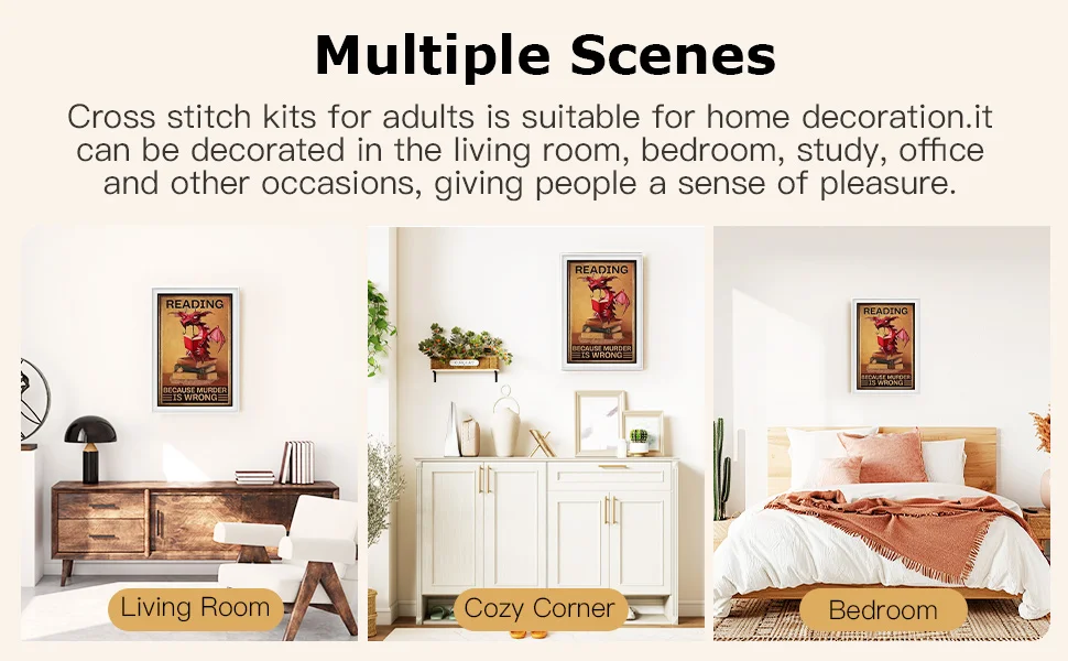 Full Embroidery Book Dragon Printed Cross Stitch 11CT 3 Strand Cotton Kit