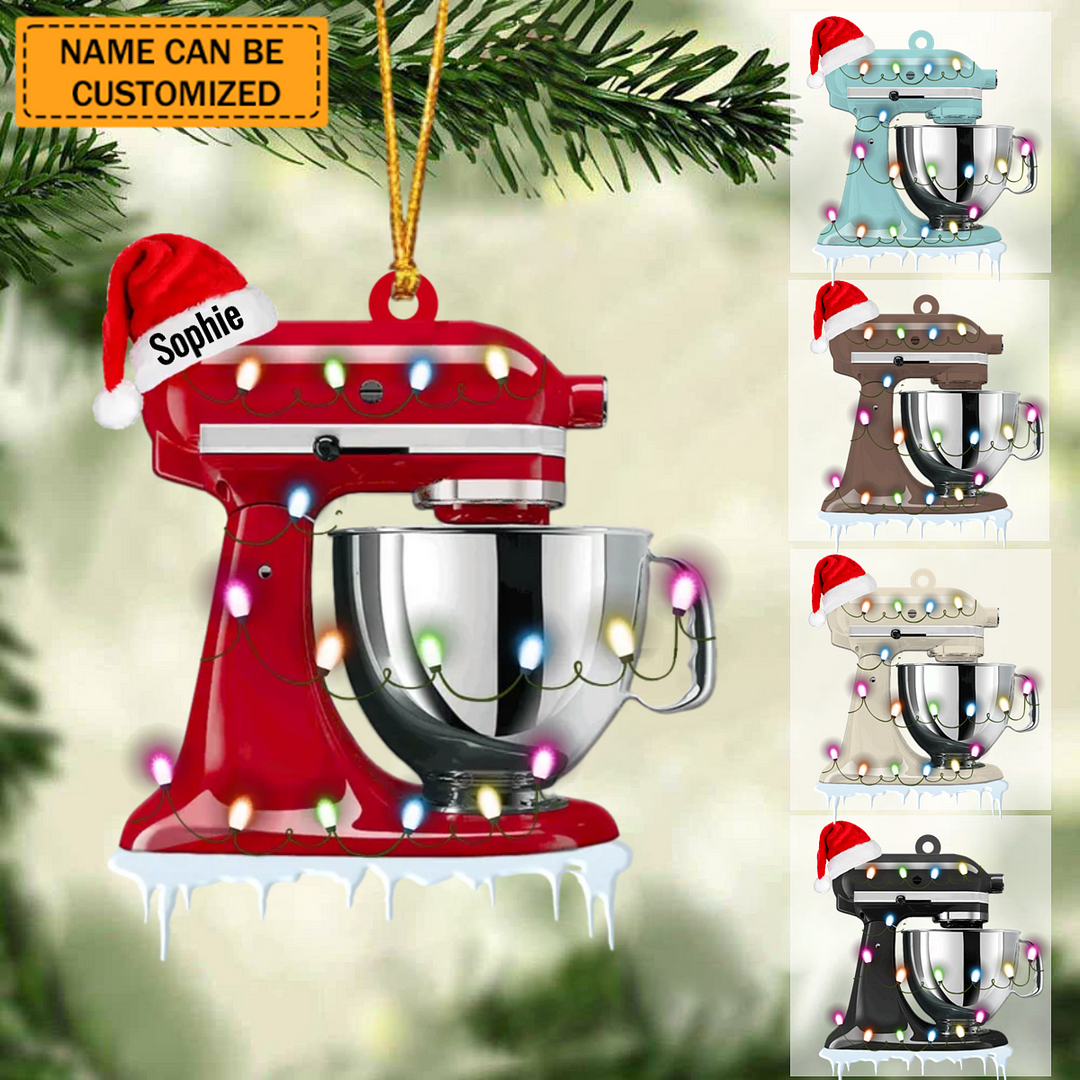Personalized Baking Mixer Lights Flat Christmas Ornament, Best Idea Baking Mixer