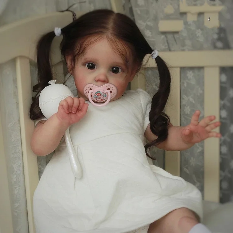22" Real Lifelike Soft Weighted Body Silicone Reborn Toddler Girl Doll Darlene with Accessories Rebornartdoll® RSAW-Rebornartdoll®