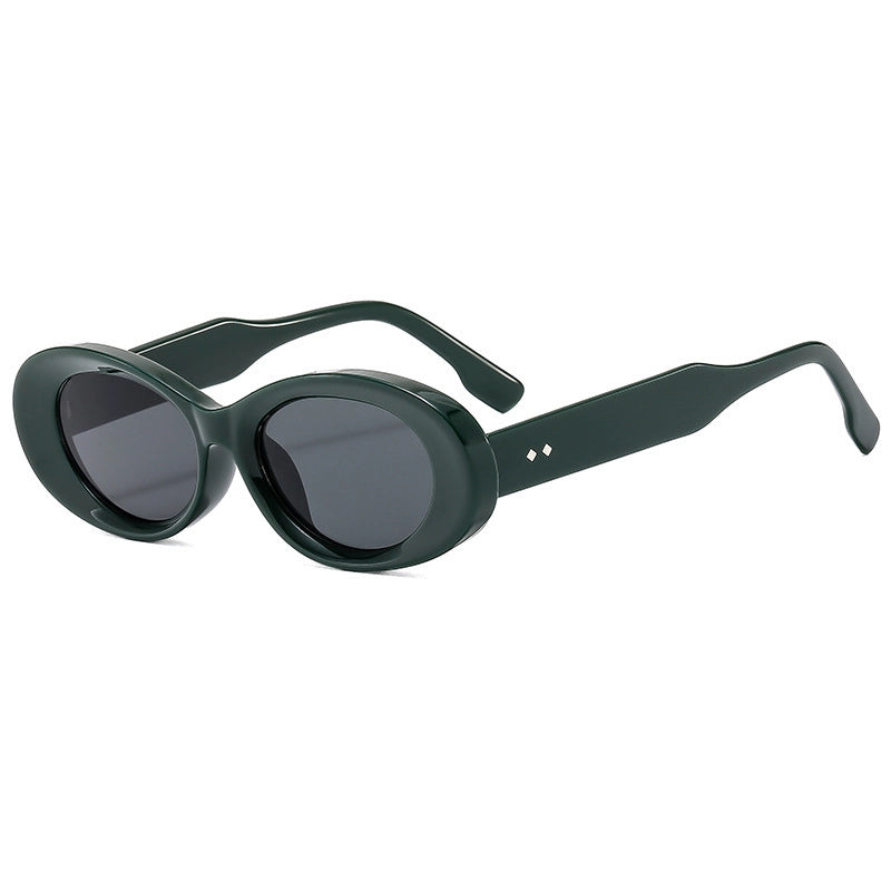 Basic Minimalist Geometric Ac Oval Frame Full Frame Women’s Sunglasses