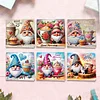 6pcs Diamond Painting Good Morning Goblin Greeting Card with Envelope for Family Friends Holiday Gift Congratulations