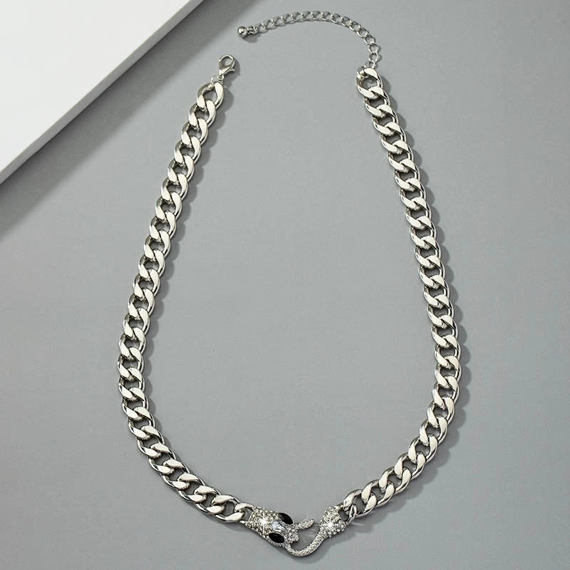 Gothic Retro Vintage Style Snake Alloy Plating Inlay Artificial Rhinestones 14k Gold Plated White Gold Plated Men’s Choker Choker