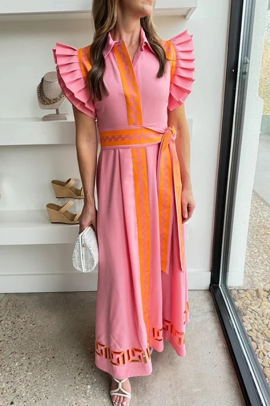 Pink Anderson Button Down Maxi Dress