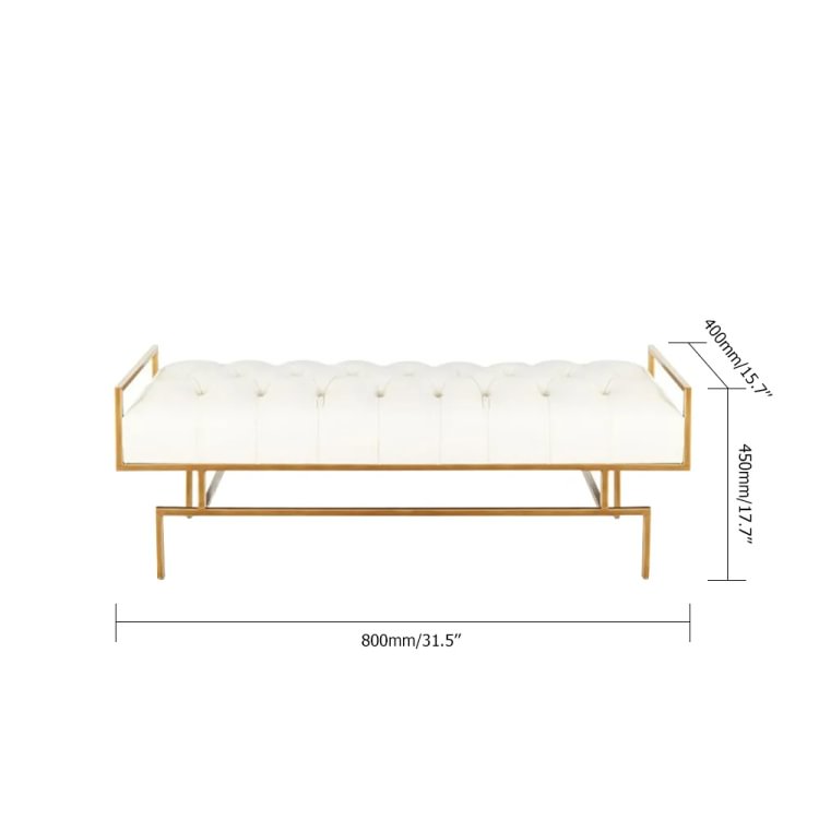 White Faux Leather Upholstered Bench, Contemporary White Leather Bench