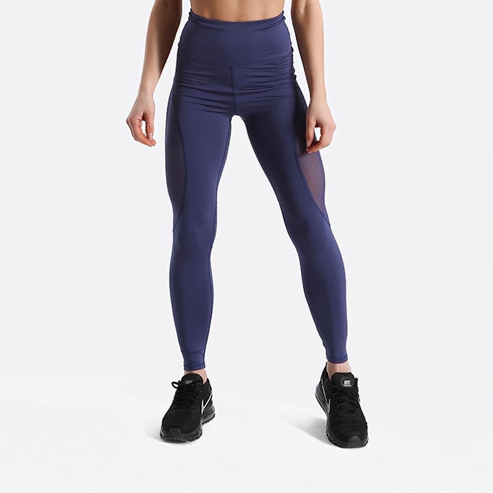 Fitness workout leggings - Panther blue - Squat proof - High waist - XS/XL-elleschic