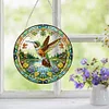 (US Only)PVC Glass Special Shaped Hummingbird Diamond Painting Hanging Sign Windows Decor