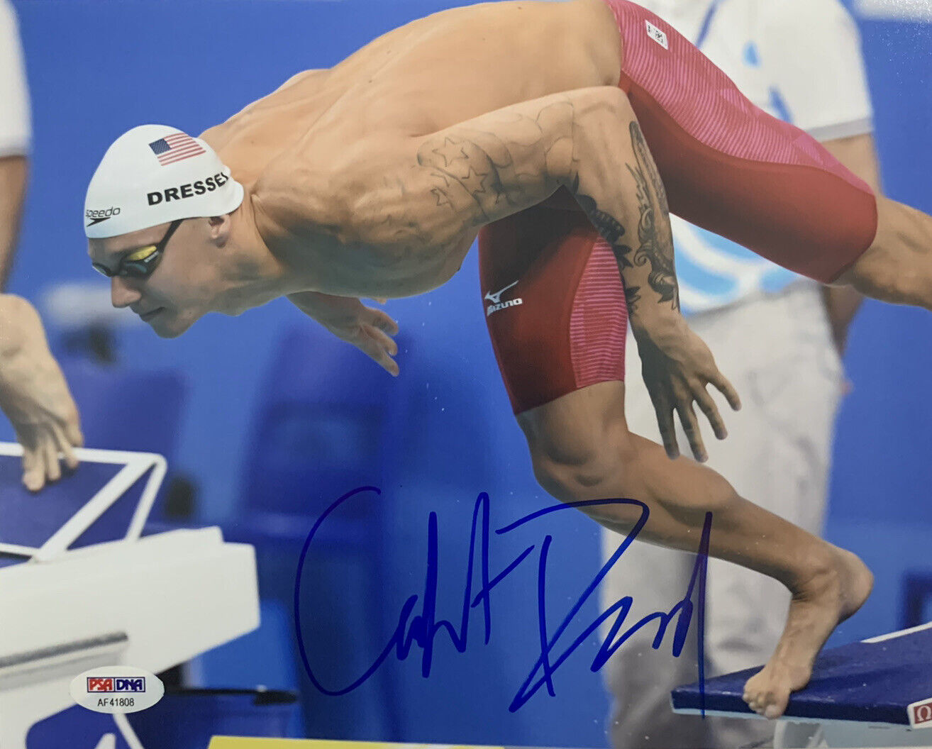 CAELEB DRESSEL HAND SIGNED 8x10 Photo Poster painting SWIMMING 2016 OLYMPICS AUTHENTIC RARE PSA