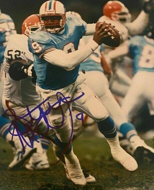 STEVE MCNAIR SIGNED AUTOGRAPHED 8x10 Photo Poster painting TENNESSEE TITANS LEGEND