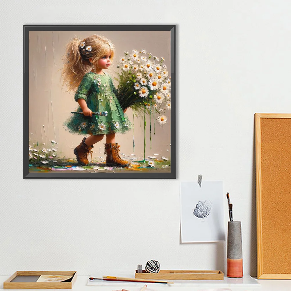 Diamond Painting - Full Round Drill - Flower Girl(Canvas|40*40cm)