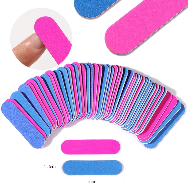 50/100pcs Mini Double Sided Nail File Sandpaper Disposable Nail Equipment Accessories Buffer Files Manicure Nail Art Tools-Nail Inspo