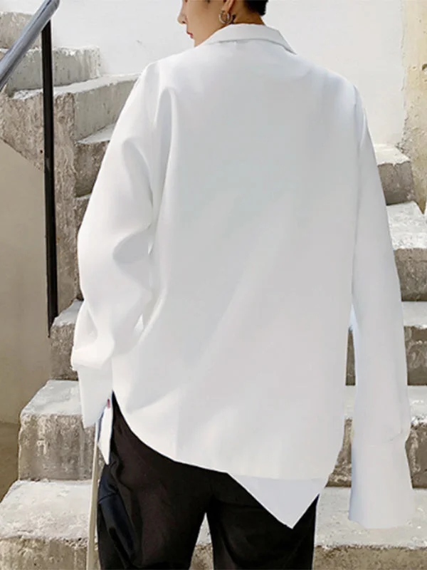 Aonga - Men's Irregular Placket Lace-up Jacket H aonga