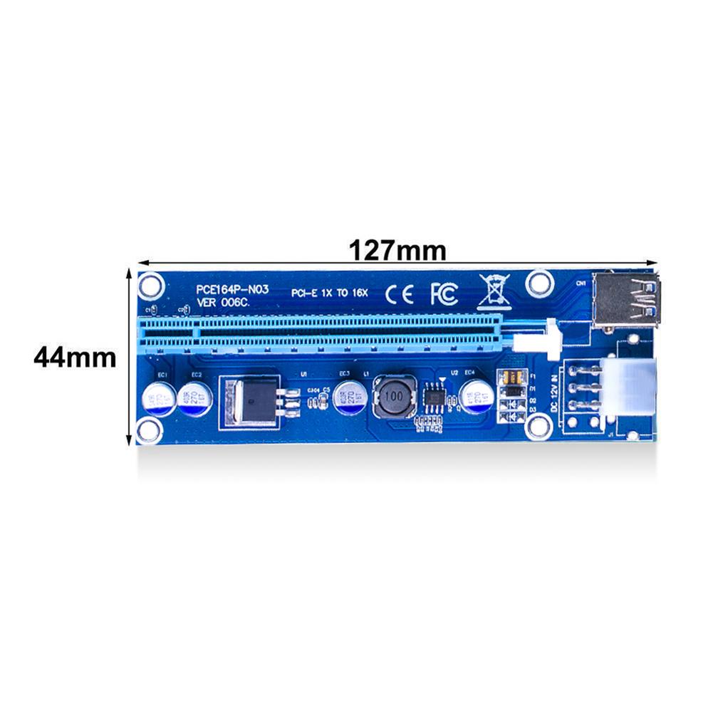 

Ver006C USB 3.0 PCIe Riser PCI-e PCI Express 1X to 16X Adapter for Mining, 501 Original
