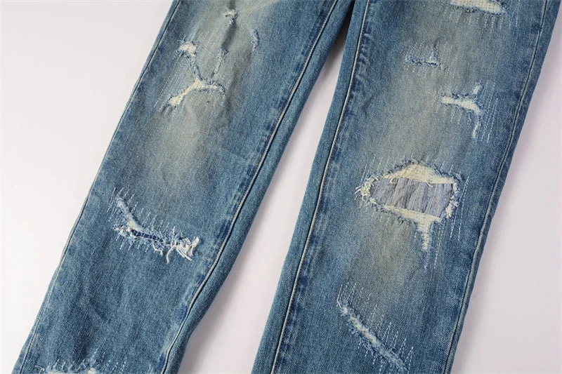 Purple Fashion Jeans 9073