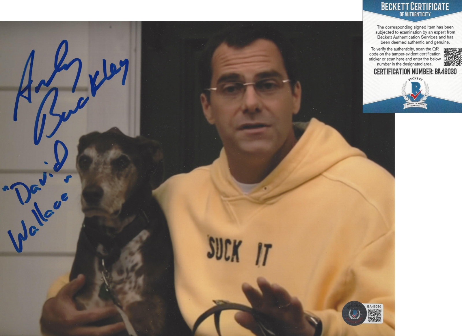 ANDY BUCKLEY SIGNED 'THE OFFICE' DAVID WALLACE 8x10 SHOW Photo Poster painting 1 BECKETT COA BAS