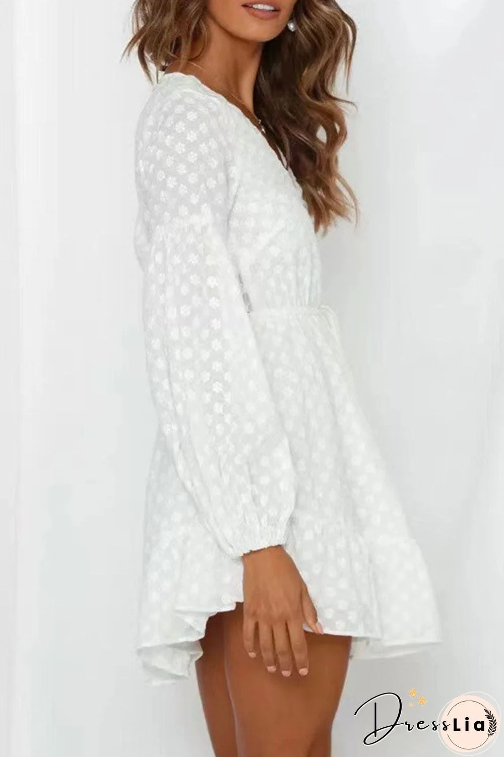 Fashion Street Solid V Neck Princess Dresses