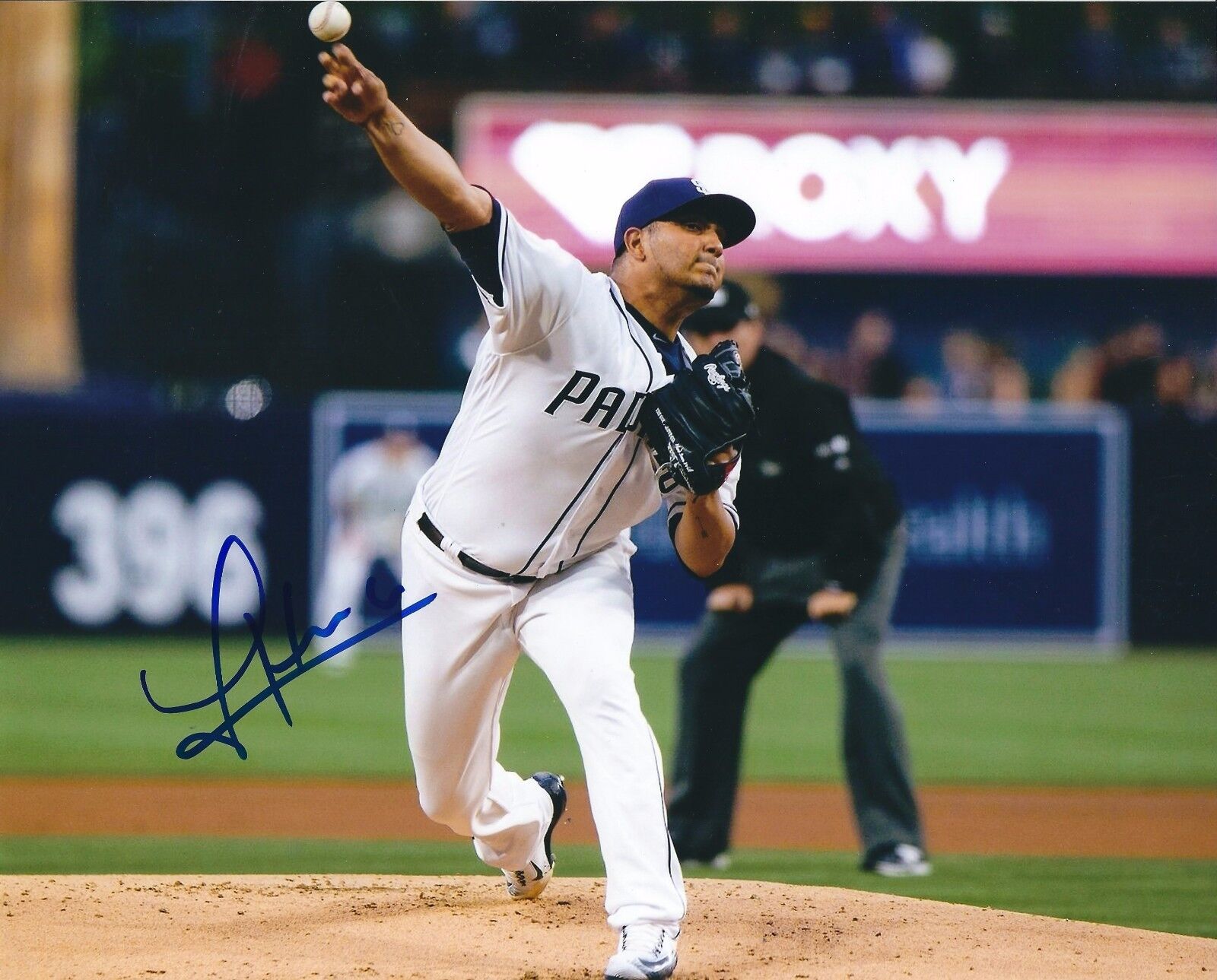 Signed 8x10 JHOULYS CHACIN San Diego Padres Autographed Photo Poster painting - COA