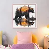 Silhouette Bear Forest-11CT Stamped Cross Stitch 45*45cm/17.72*17.72in