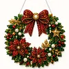 DIY Special Shaped Diamond Painting Wreath, Double-Sided Printing Christmas Wreath Hanging with LED Light Decor Kit 