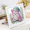 5D DIY Partial Special Shaped Drill Diamond Painting With Frame Kit Owl Decor 19.2x19.2cm