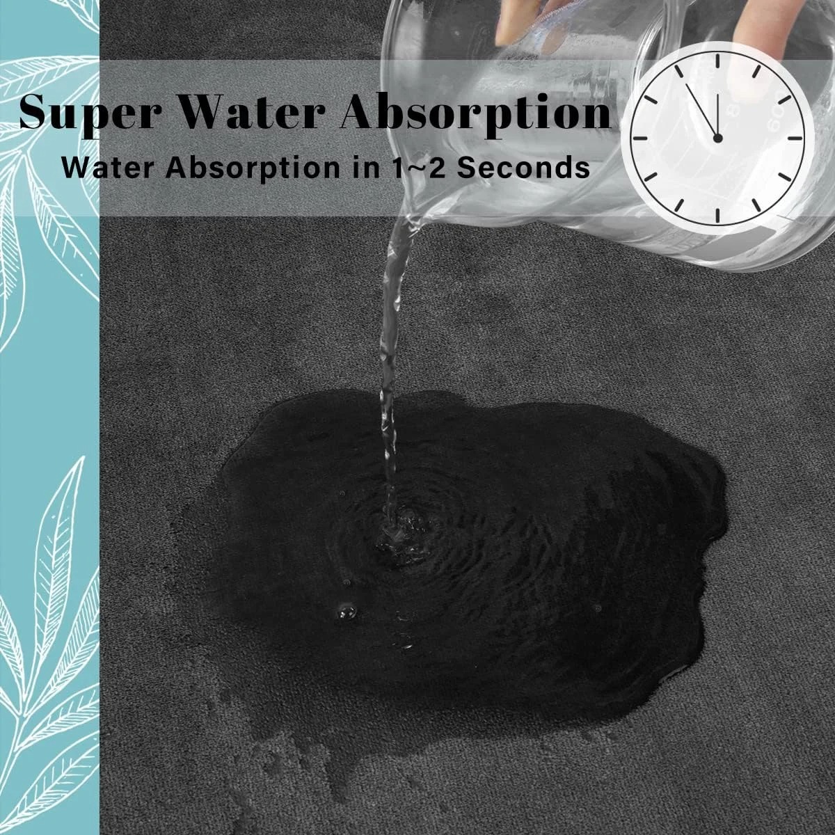 Likron Watches Luxury Non-Slip Bathroom Rug Water-Absorbent Quick-Drying