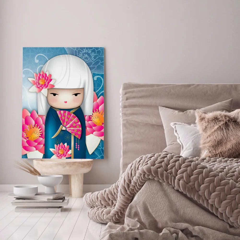 Diamond Painting - Full Round Drill - Kokeshi Doll