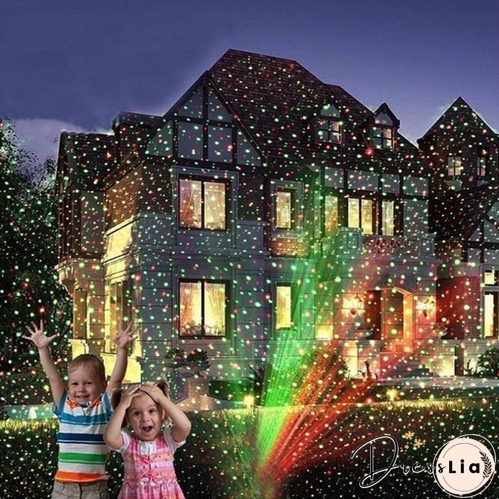 Outdoor Indoor Waterproof Green & Red Laser Projector Light for Party Landscape Garden Halloween Christmas Decoration Gift US/EU/UK/AU Plug
