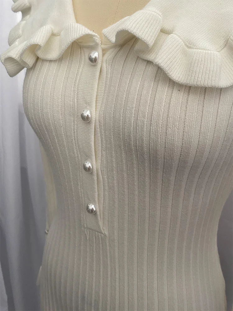 Uveng Uveng Dress Knitted Dress Autumn And Winter New Sweater Dress 2023 Vintage Lady French Dress