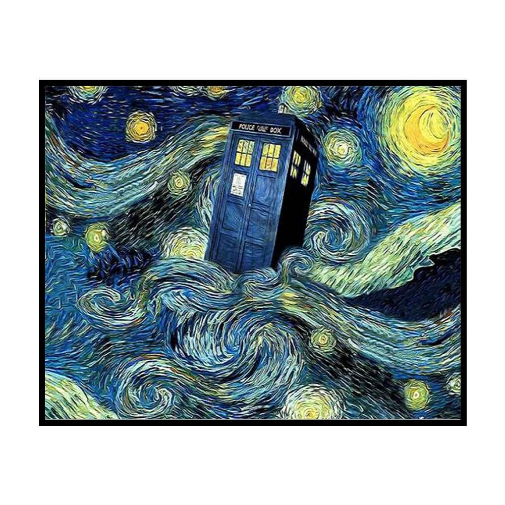 14CT Full Stamped Cross Stitch - Star Booth(Canvas|40*50CM)