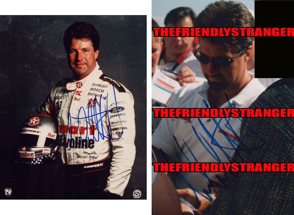 MICHAEL ANDRETTI signed Autographed INDY CART 8X10 Photo Poster painting - PROOF - Texaco COA