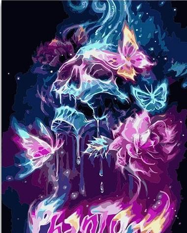 

Purple Butterflies Skull – Paint By Numbers - 40*50CM, 501 Original