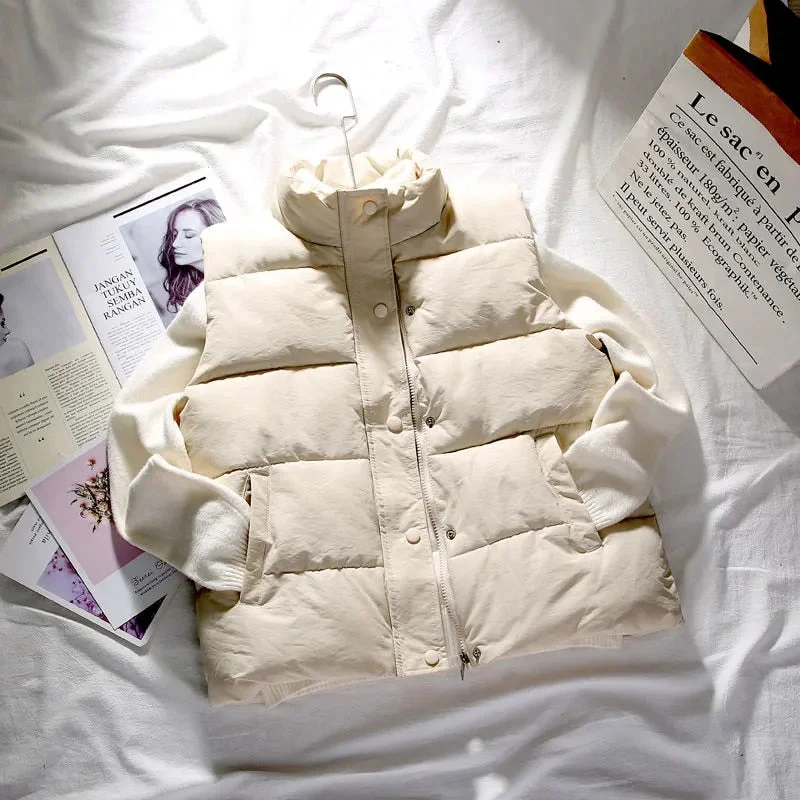 Vest Women Winter Body Warmer Cotton Padded Puffer Jackets Vests Sleeveless Parkas Jacket Female Chaleco Mujer