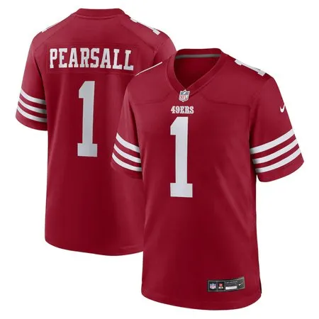 Men's San Francisco 49ers #1 Ricky Pearsall  Scarlet Team Game Jersey