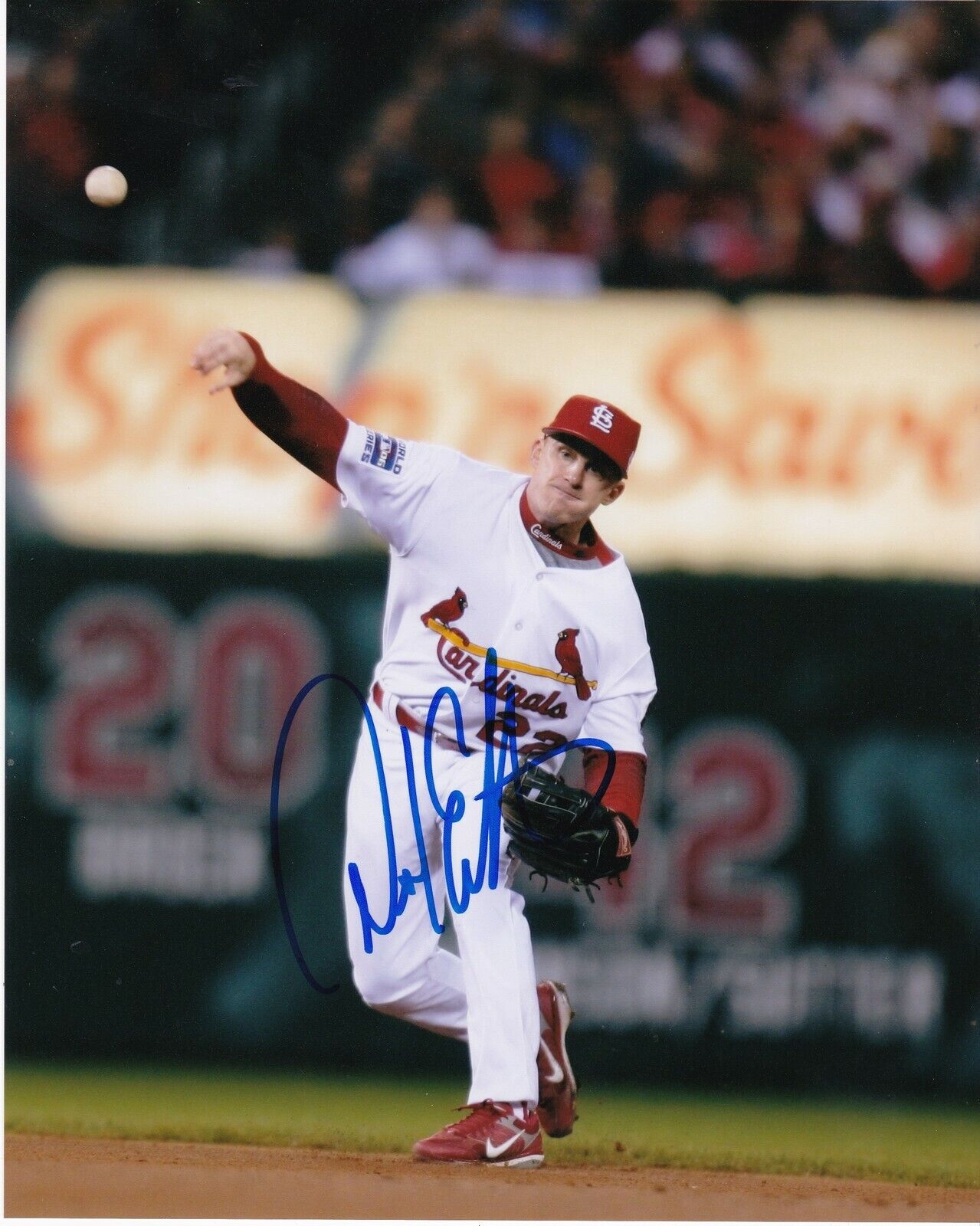 DAVID ECKSTEIN ST. LOUIS CARDINALS ACTION SIGNED 8x10