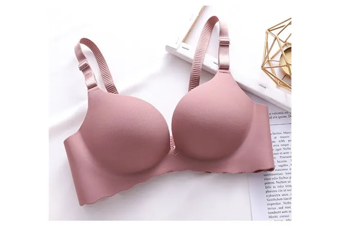 Sexy One-Piece Bra Women Wireless Breathable Underwear Gather Push Up Simple Lingerie Seamless Bralette Candy Color нижнее белье