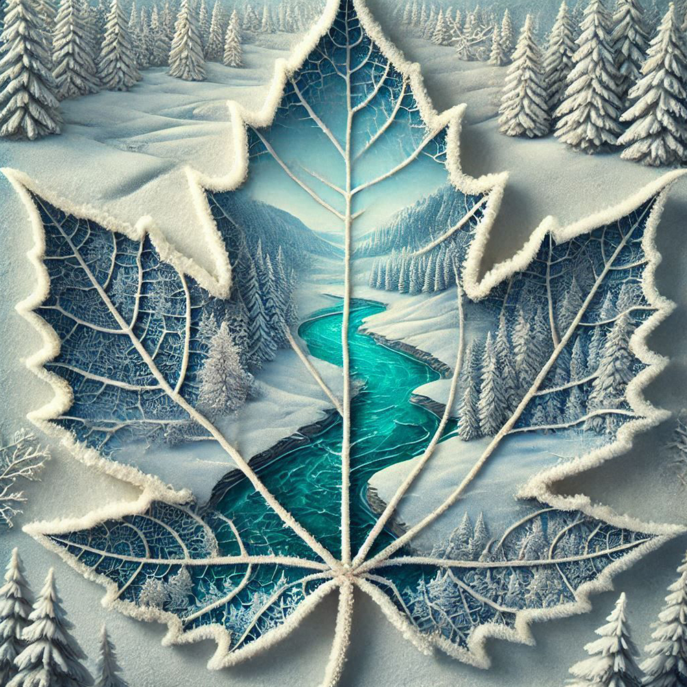 Snow Maple Leaf 40*40cm(canvas) full round drill diamond painting