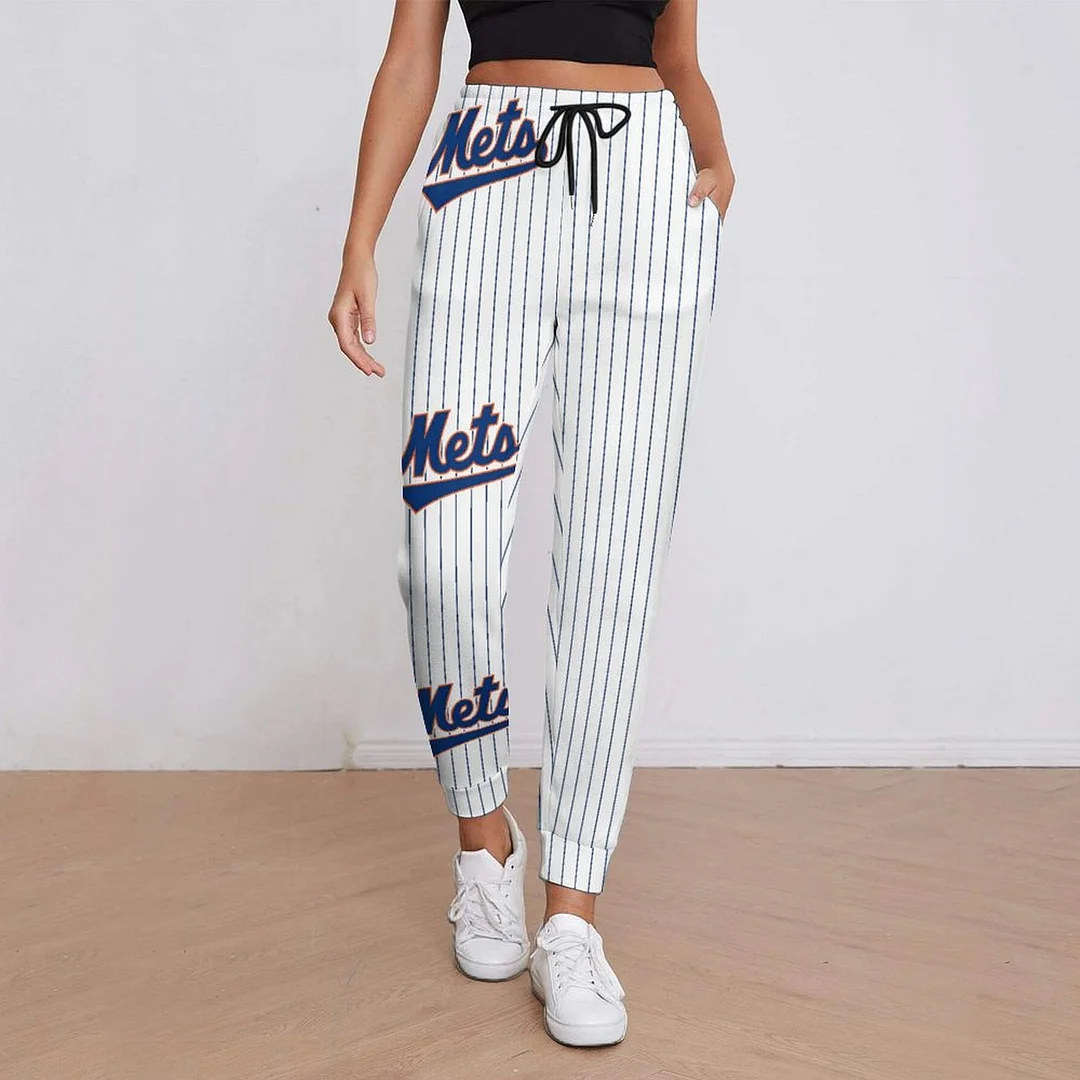 Plus Size Long Pants with Pockets in Pattern Striped, Blue, Red